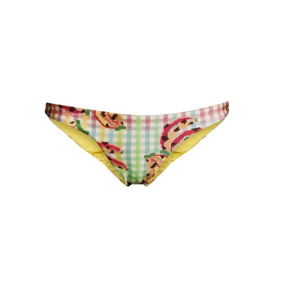 Farm Rio Banana Vichy Bikini Bottoms in Yellow Multi